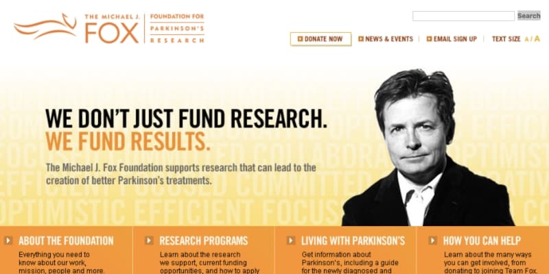 Michael J. Fox Foundation Website