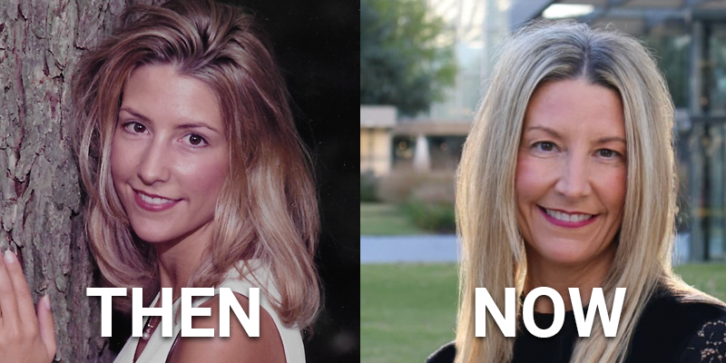 Comparing company president Nicki Purcell from 1998 to now.